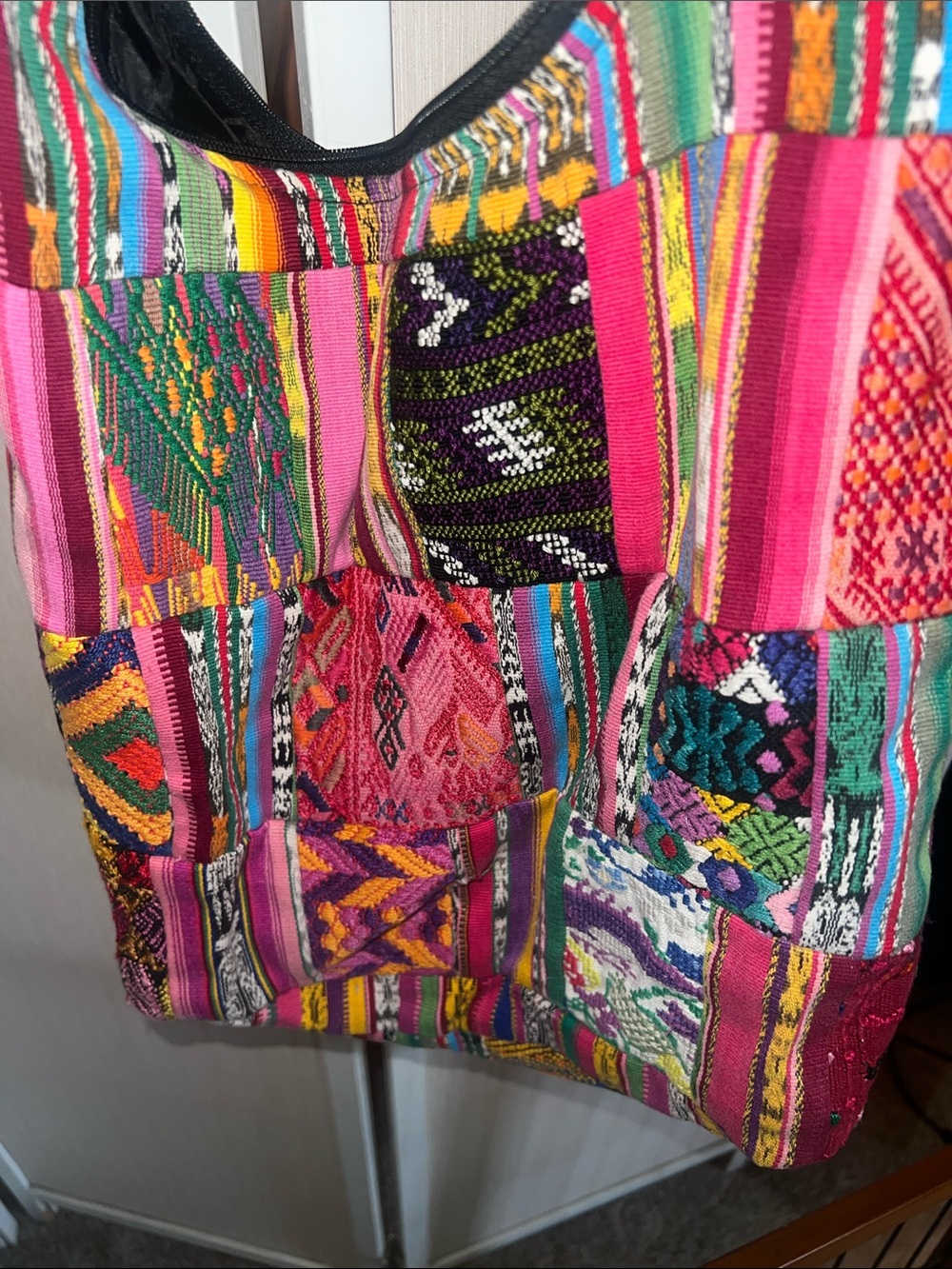 Peruvian patchwork Handwoven Multicolor Boho Crossbody Bag - Picture 6 of 10